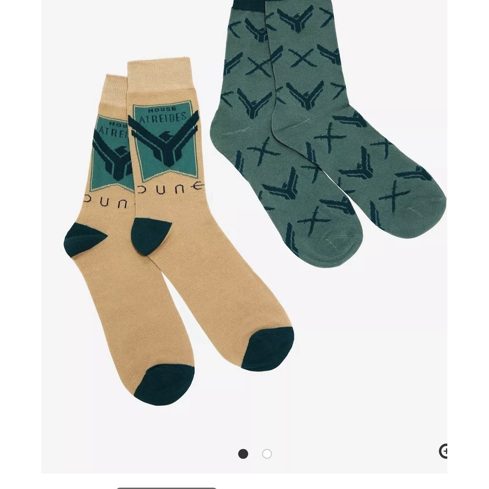 Dune‎ House Atreides Crew Socks 2 Pair Set Adult One Size 6.5-12 New